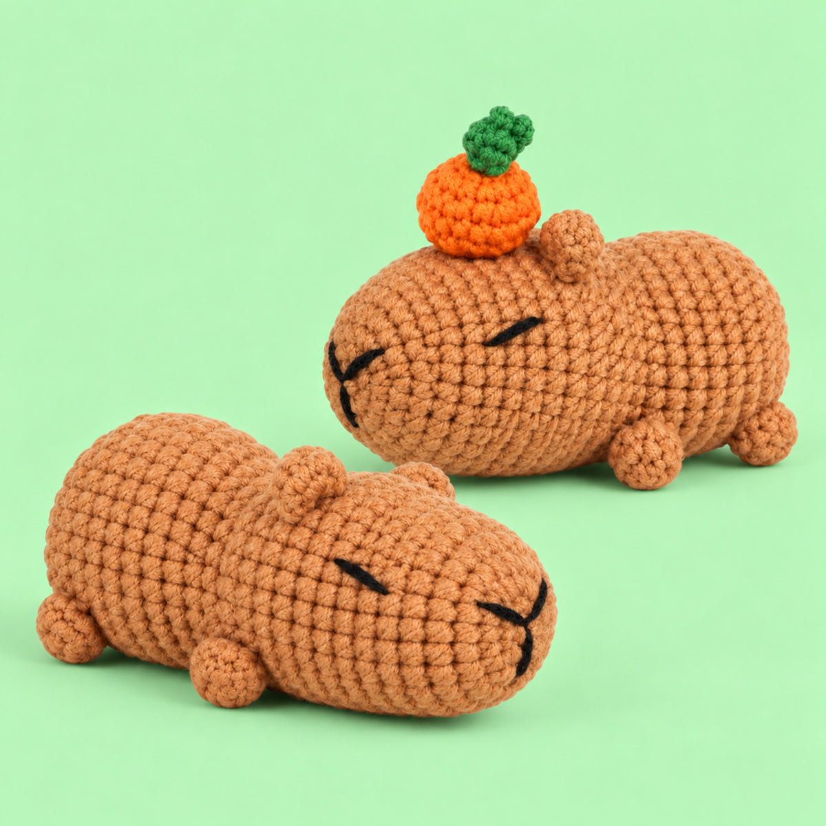 Sleepy Citrus Capybaras: resting capybaras with tiny citrus details