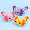 Sorbet Axolotl Trio: pink, lilac and yellow axolotls with tiny frilly gills